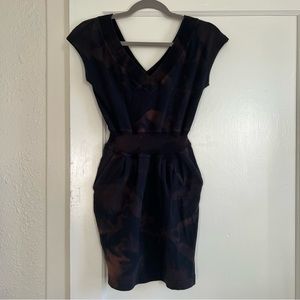 Vintage Bleach Pocket Black Dress